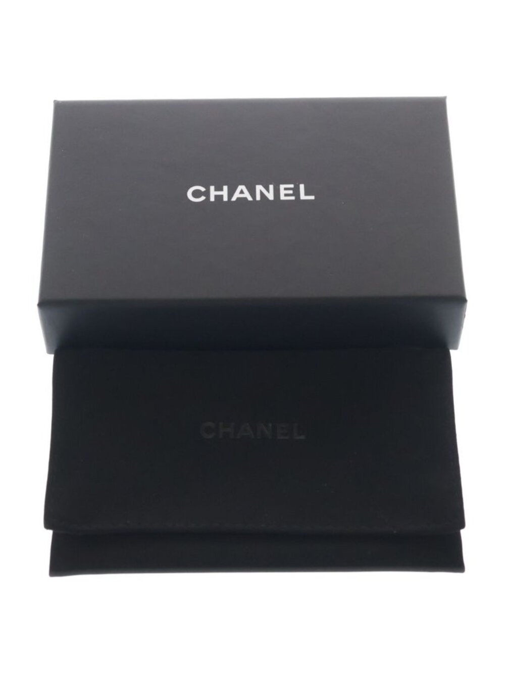 Chanel Quilted Classic CC Logo Caviar Leather Card Case Holder Business Black - Picture 6 of 6